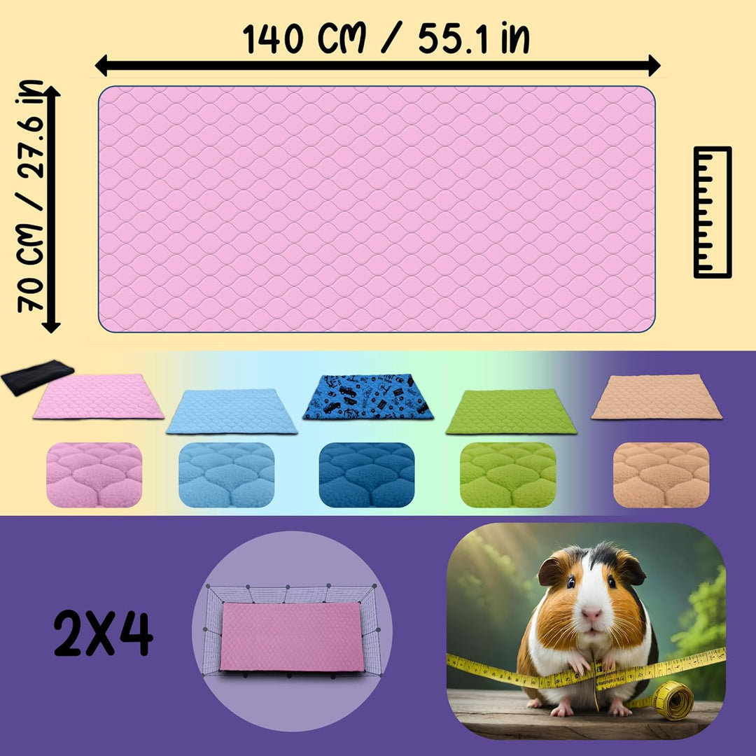 NEO SOLVO Käfigeinlage für Kaninchen und Meerschweinchen mit Abnehmbarer Fleece-Tunneldecke - perfek