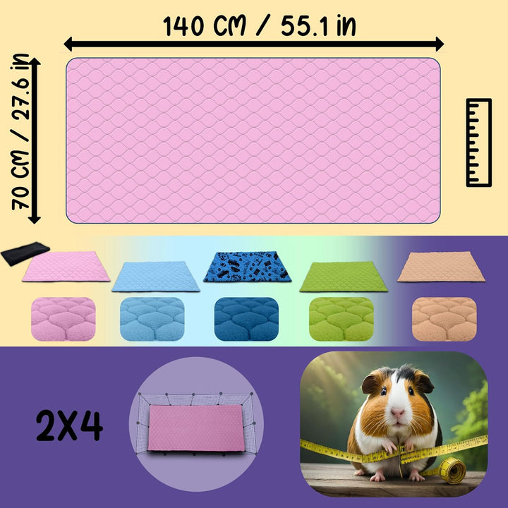 NEO SOLVO Käfigeinlage für Kaninchen und Meerschweinchen mit Abnehmbarer Fleece-Tunneldecke - perfek