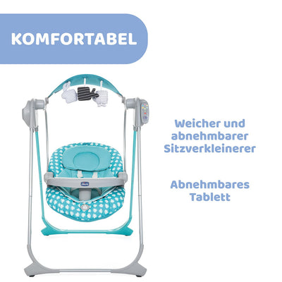 Chicco Polly Swing Up Elektronische Babywippe von Geburt bis 9 Kg, Verstellbare Babyschaukel und Aut