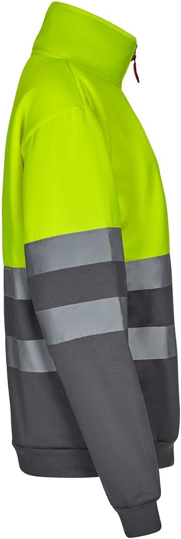 VELILLA Unisex Sweatshirt mit hoher Sichtbarkeit 5XL Grau / Neon Gelb, 5XL Grau / Neon Gelb