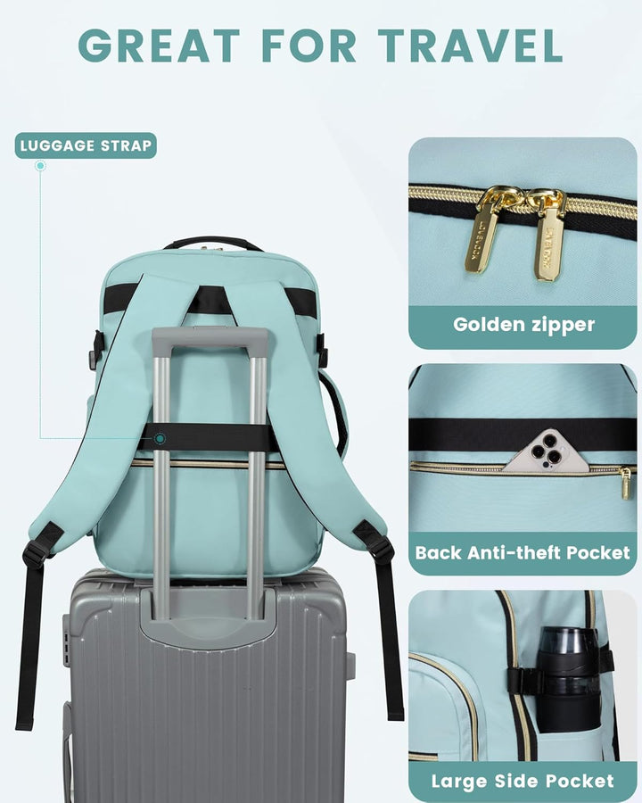 LOVEVOOK Handgepäck Rucksack Flugzeug, 40L Gross Reiserucksack Damen Kofferrucksack, Wasserdicht Rei