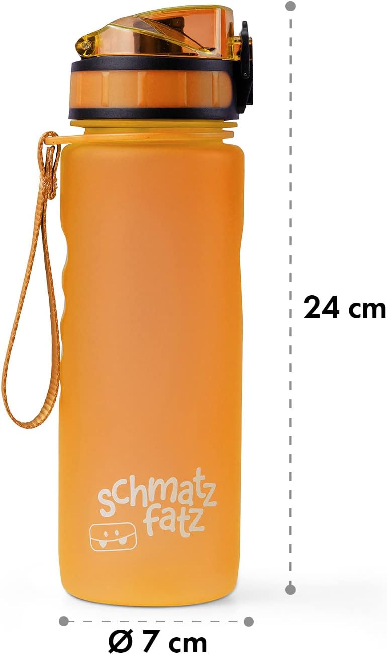 schmatzfatz Trinkflasche Kinder Auslaufsicher 0,5L, Sport Trinkflasche Schule zum Wandern & Fitnesss