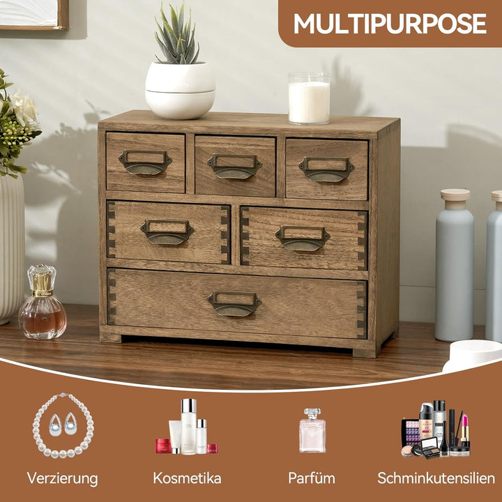 KIRIGEN Schreibtisch Schublade Schrank Storage Organizer 6 Schublade Mini Box mit Label Holder Griff