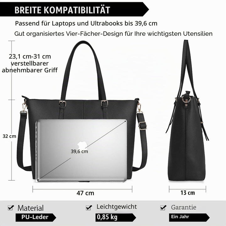 NUBILY Laptop Damen Handtasche 15,6 Zoll Shopper Handtasche Elegant Leder Taschen Grosse Leichte Ele