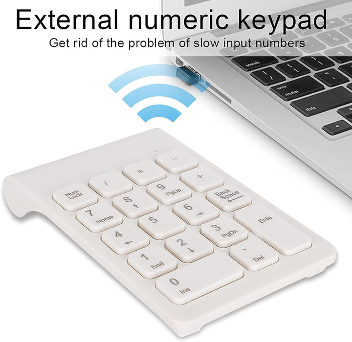 Drahtlose Nummernblöcke, Ergonomischer Nummernblock Numpad 18 Tasten Tragbare 2,4-GHz-USB-Finanzbuch
