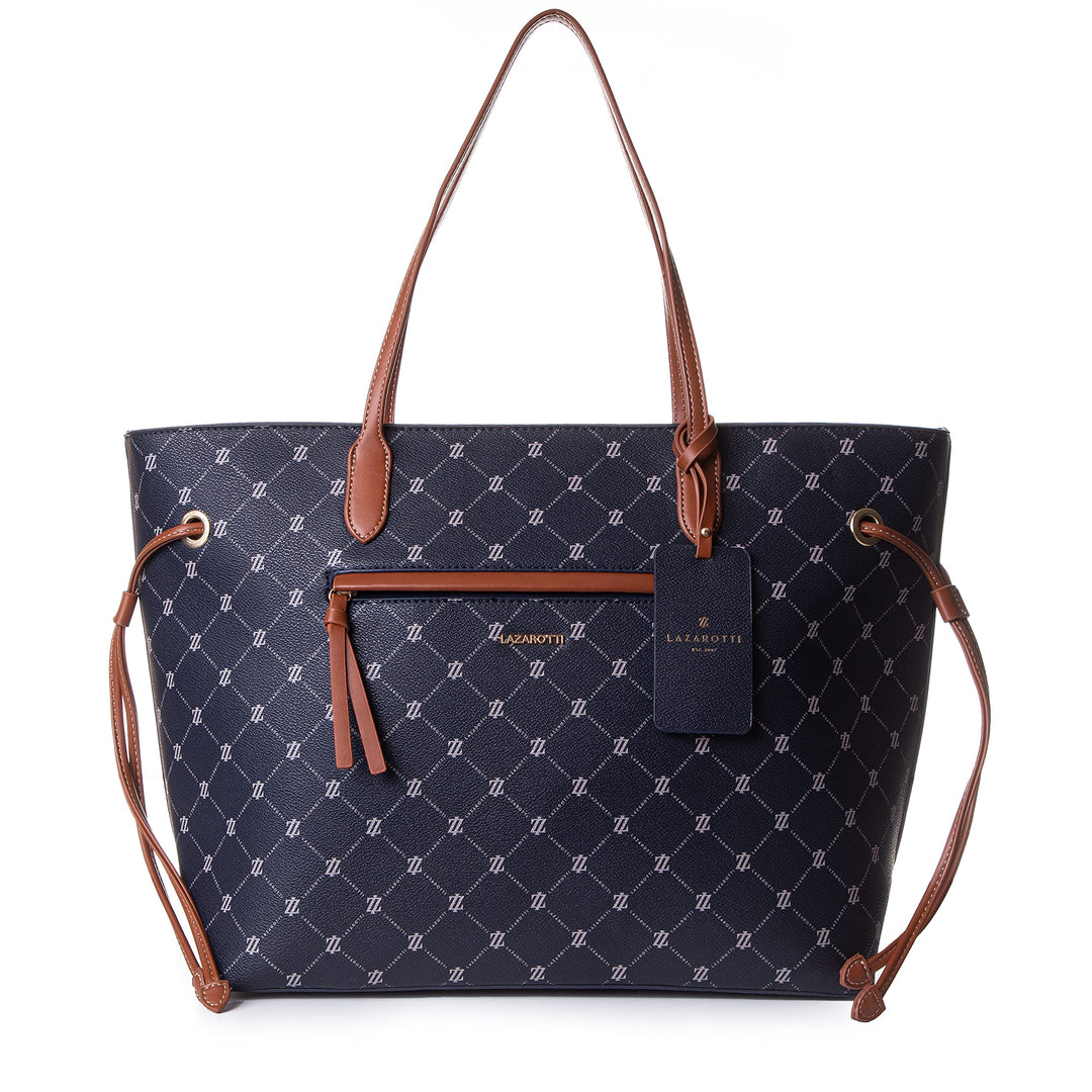 Lazarotti Palermo Shopper Tasche Damen | Tote Bag mit seitlichen Kordelzügen | XXL Schultertasche 37