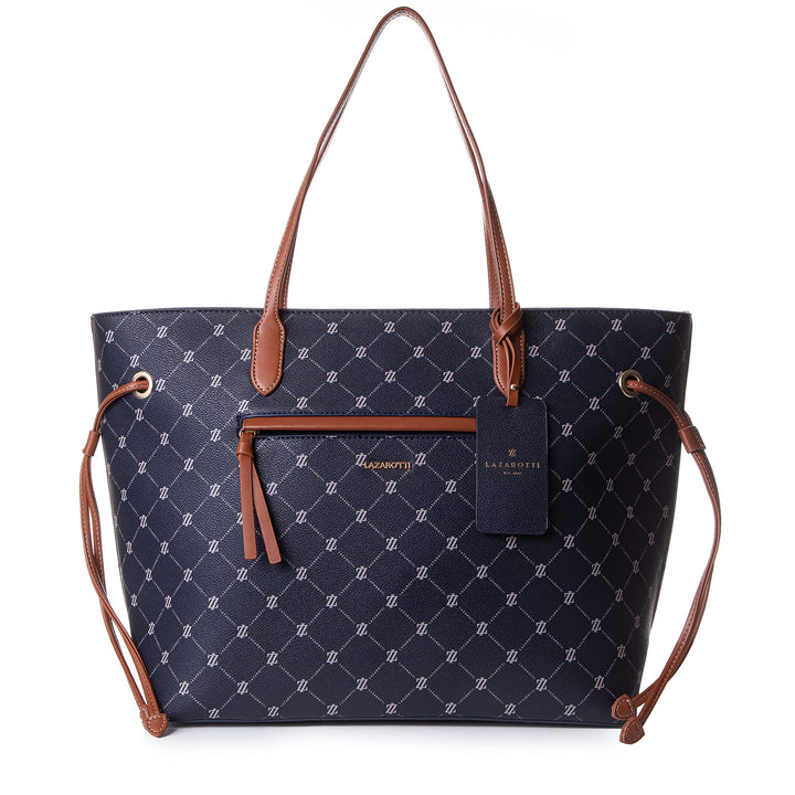 Lazarotti Palermo Shopper Tasche Damen | Tote Bag mit seitlichen Kordelzügen | XXL Schultertasche 37