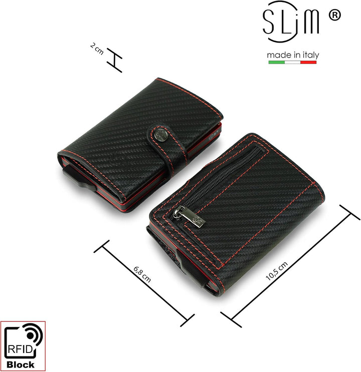 SLim Geldbörse für Herren & Damen Smart Wallet kartenetui mit Münzfach & RFID Schutz Portmonee Porte