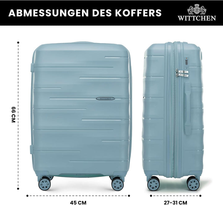 WITTCHEN ARCO Line | Mittelgrosser Koffer Reisetasche | Leichtes Gepäck Polypropylen TSA-Schloss Tel