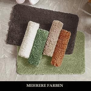 MIULEE Badematte Weiche Badteppich rutschfest Badvorleger Fussmatte Badzimmermatte Bettvorleger Flau