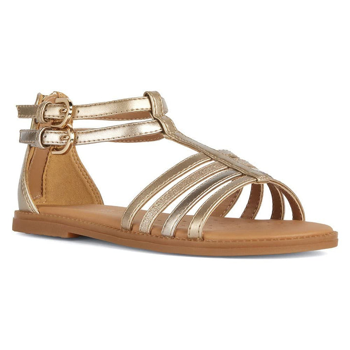 Geox Mädchen J Karly Girl Sandal 33 EU Platinum, 33 EU Platinum