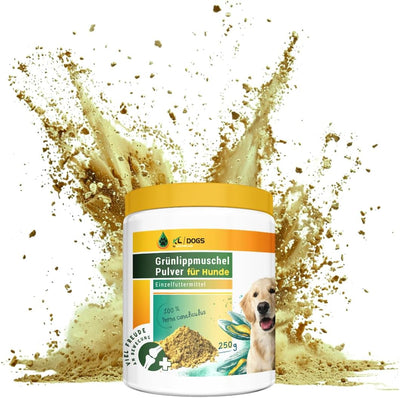 Kräuterland Grünlippmuschelpulver Hund 250g - reines Muschelextrakt - Grünlippmuschel Pulver auch fü