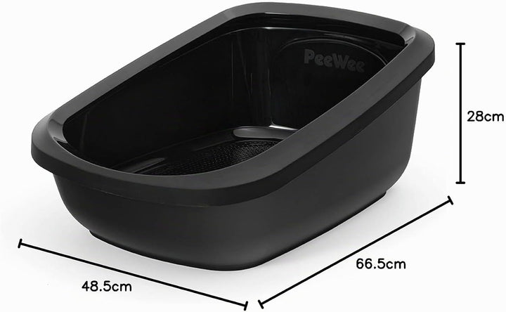 PeeWee EcoGranda - Katzentoilette - Starter-Paket Schwarz, Schwarz