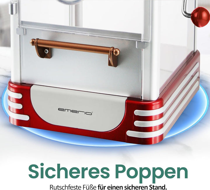 Emerio Popcornmaschine POM-120650, antihaftbeschichteter Behälter auch für süsses oder salziges Popc