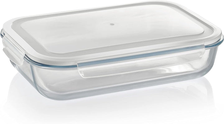 Grizzly XXL Glas Frischhaltedose, 3600 ml, luftdicht, rechteckig, Click-Verschluss, vielseitige Vorr