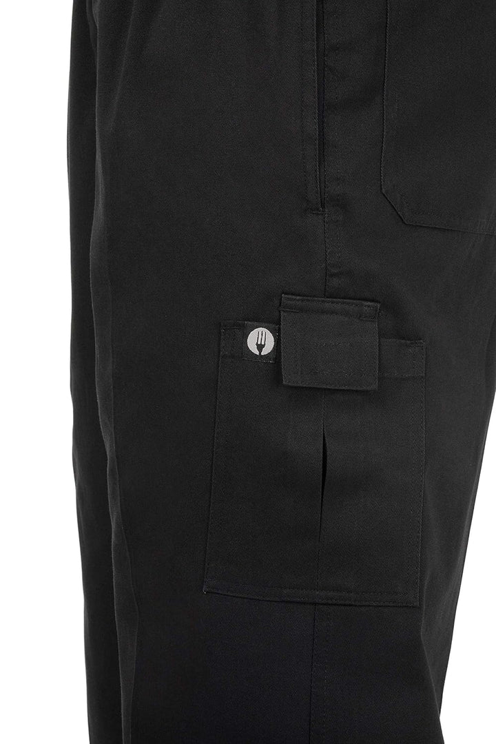 Chef Works Unisex Classic Fit Cargo Kochhose Schwarz, Grösse: L / Large, Bundweite: 38 - 40 Zoll, Sc
