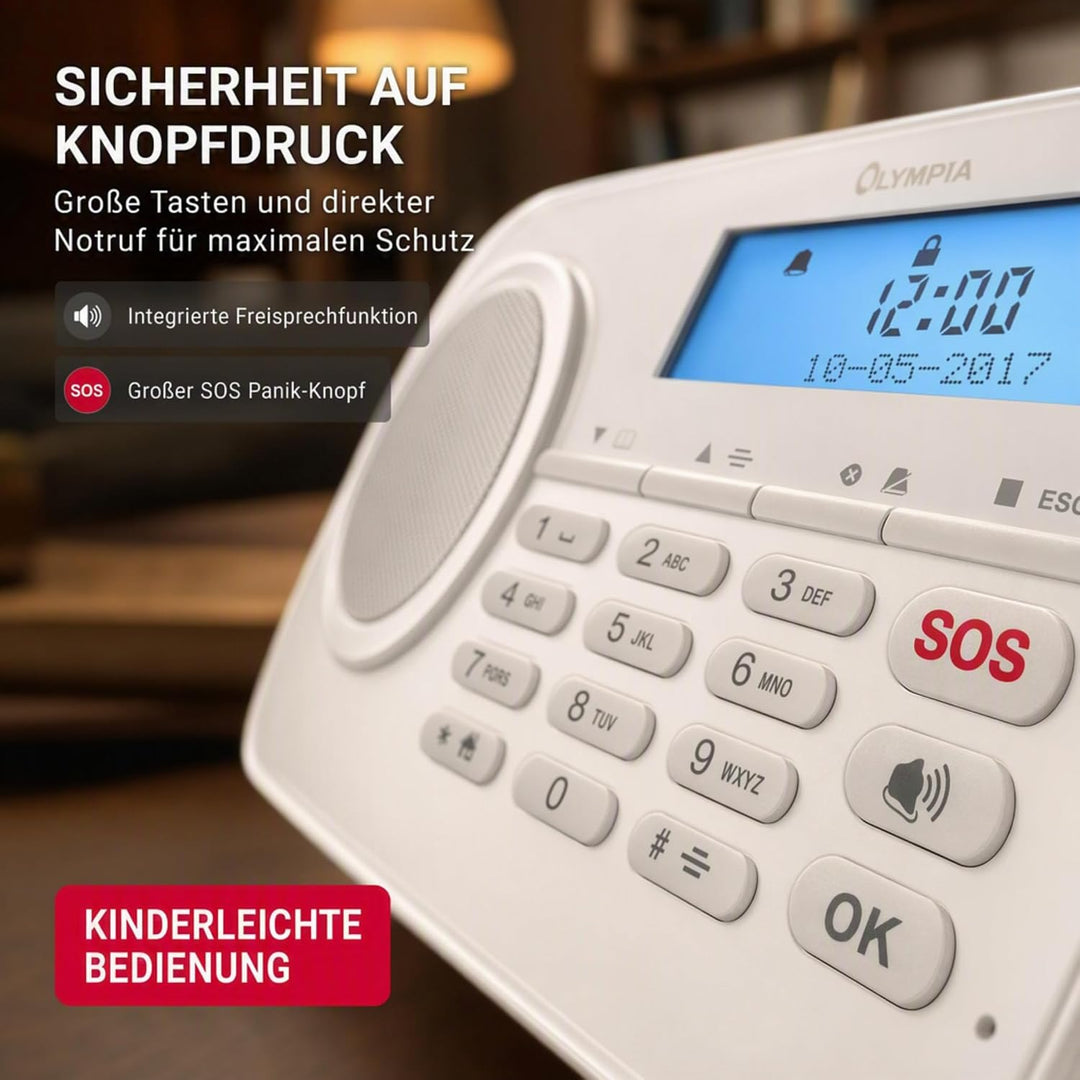 OLYMPIA Protect 9868 GSM Haus Alarmanlage Funk Alarmsystem mit App Single, Single