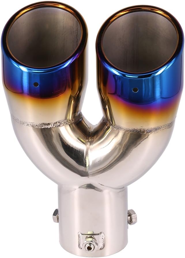 62mm Auspuff Endschalldämpfer Edelstahl Endschalldämpfer schalldämpfer Auto universal doppelt blau G