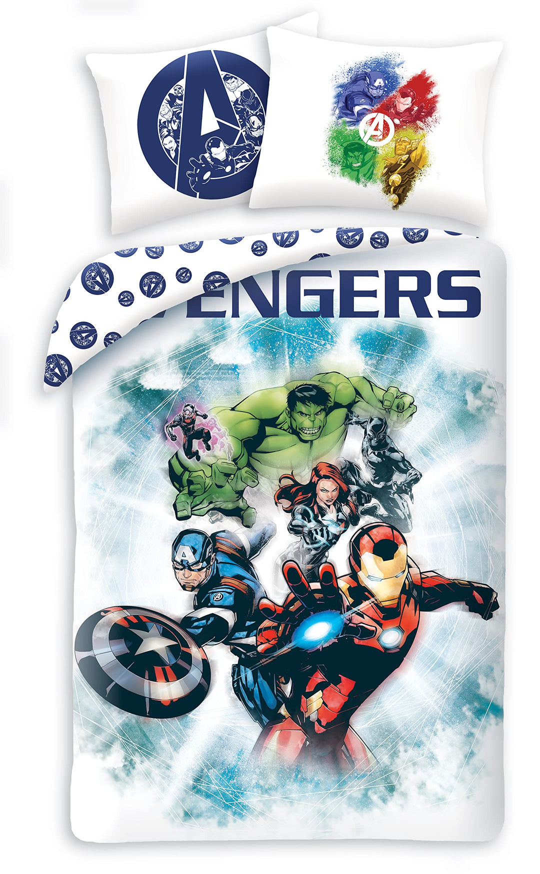 Halantex Avengers komplet pościeli bawełnianej, poszewka NA kołdrę 140 x 200 cm, poszewka NA poduszk
