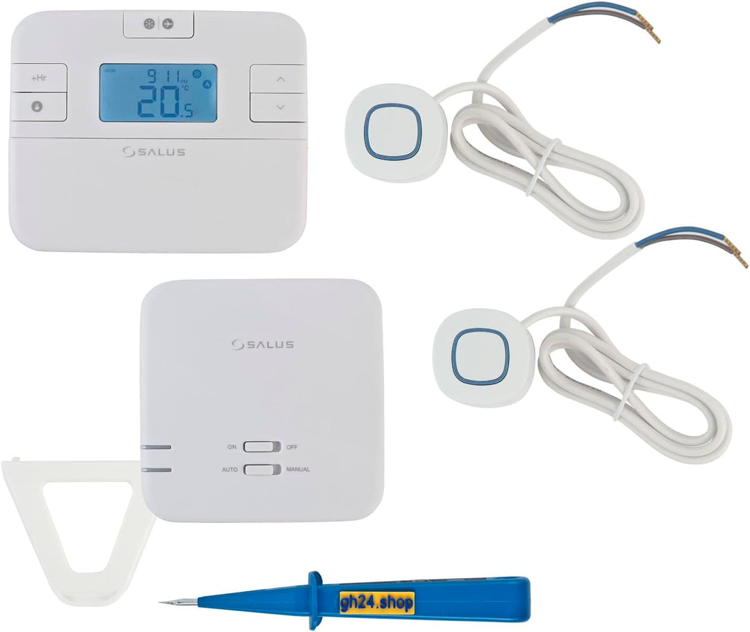 SmartHome Heizung Einzelraumregelung Digitaler Funk Raumthermostat mit Empfänger und 2 Stück Stellan