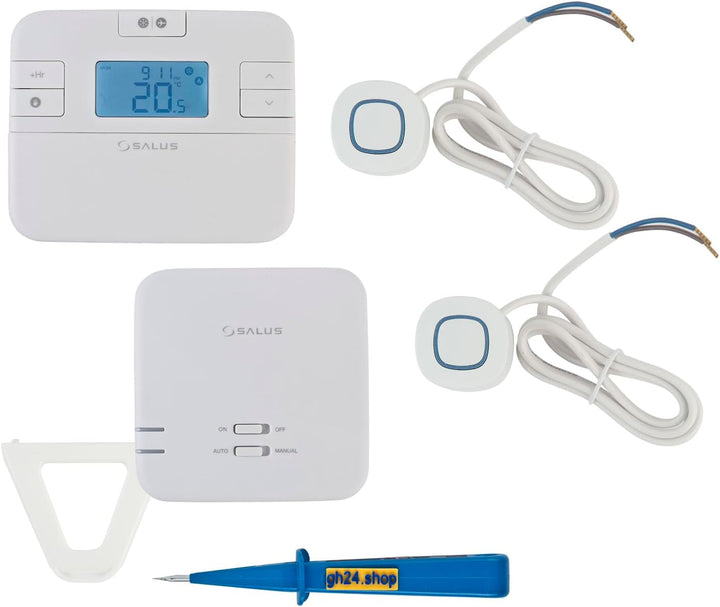 SmartHome Heizung Einzelraumregelung Digitaler Funk Raumthermostat mit Empfänger und 2 Stück Stellan