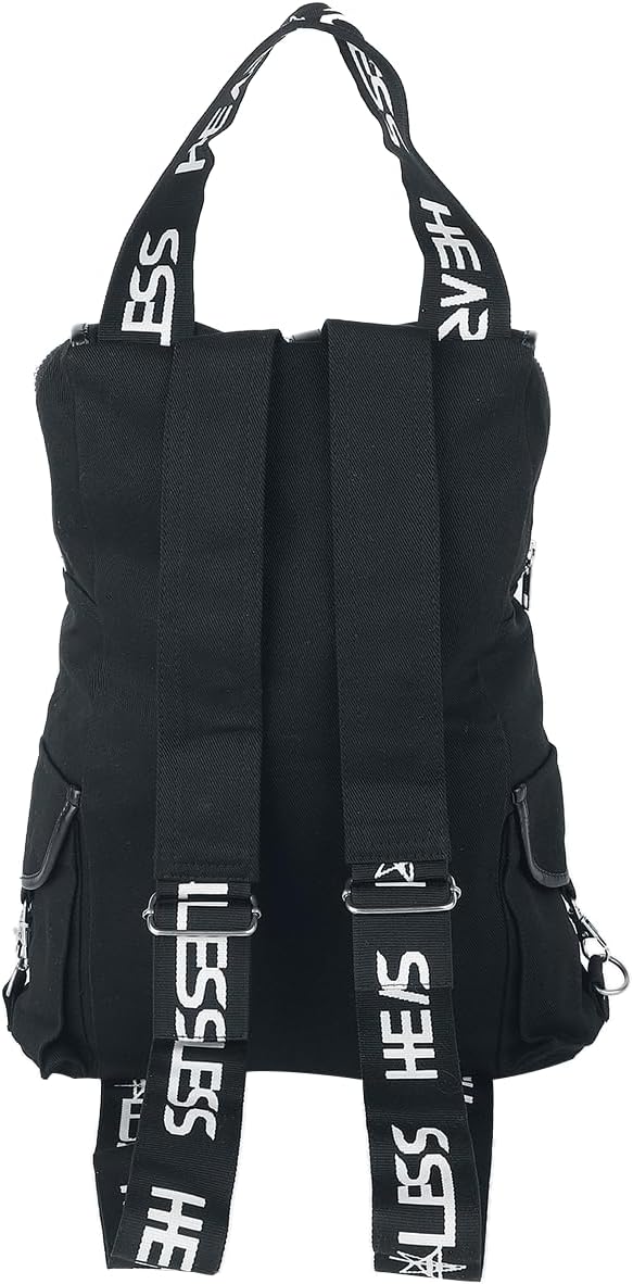 Wild Star Hearts Heartless Morality Tasche Gothic Occult Schwarzer Mini-Rucksack mit Kunstleder-Riem