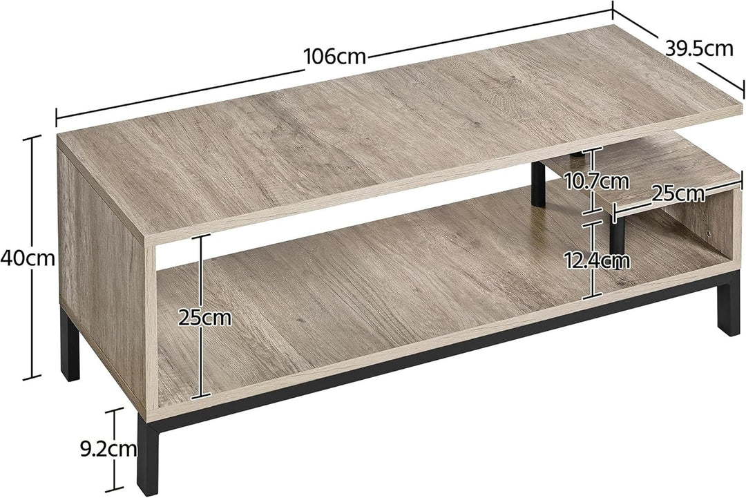 Yaheetech TV-Schrank Fernsehtisch TV Lowborad mit Ablage Industrie-Design Fernsehschrank für Fernseh
