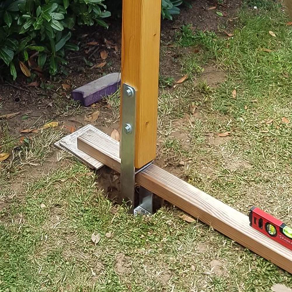 Sonnewelt 4 Stück H-Pfostenträger 81mm H-anker Pfosten - 600 mm Länge, Materialstärke 5mm (4 Stück 8