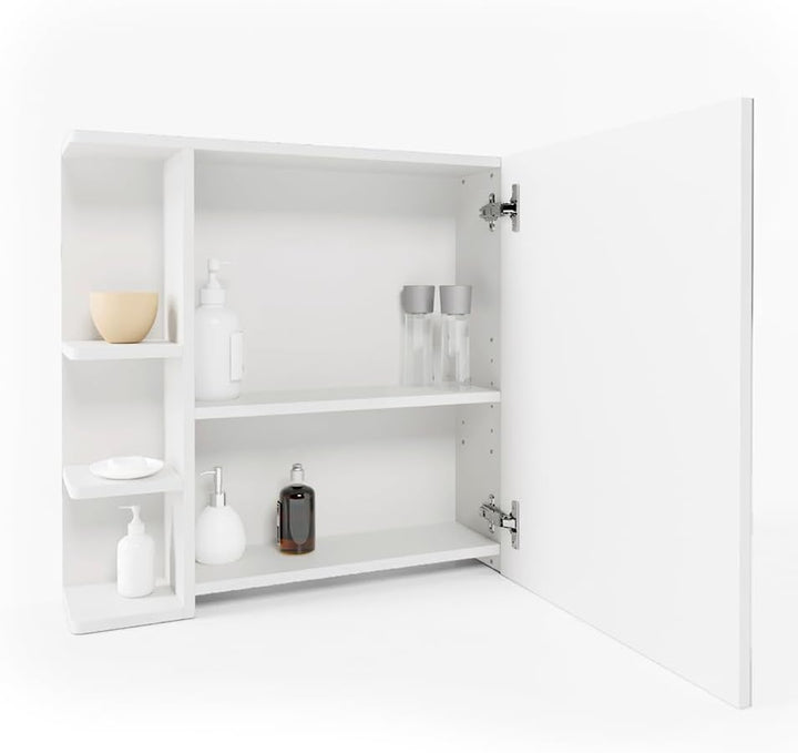 Vicco Bad Spiegelschrank Fynn, Weiss, 80 x 64 cm Weiss 80x64x21 cm, Weiss 80x64x21 cm