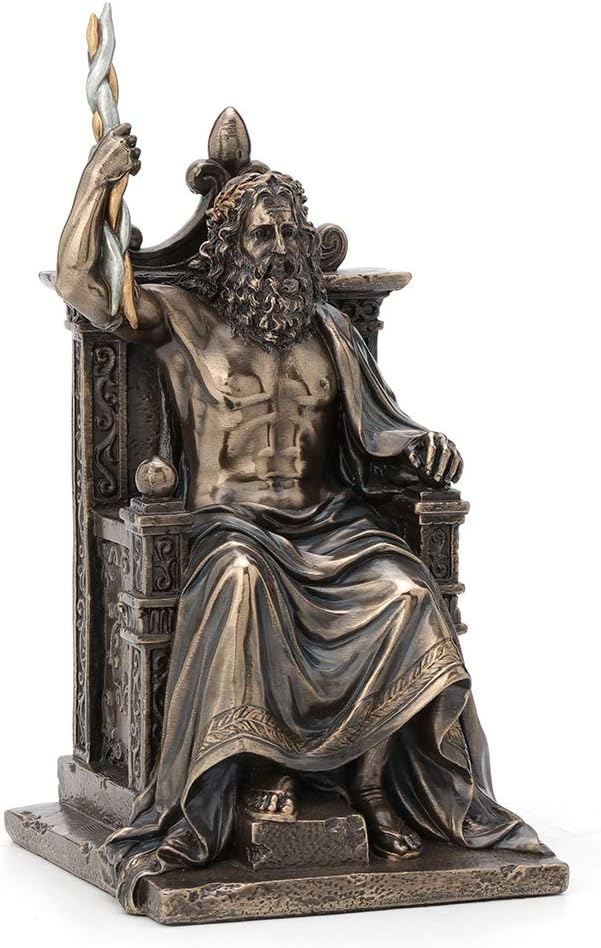 Veronese Design Olympia-Statue Zeus hält Thunderbolt auf Thron griechischer römischer Gott antikes B