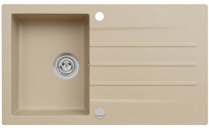Axigran Granitspüle Mojito 100 Küchenspüle Axis Beige Einbauspüle 50er Unterschrank Spülbecken Sipho