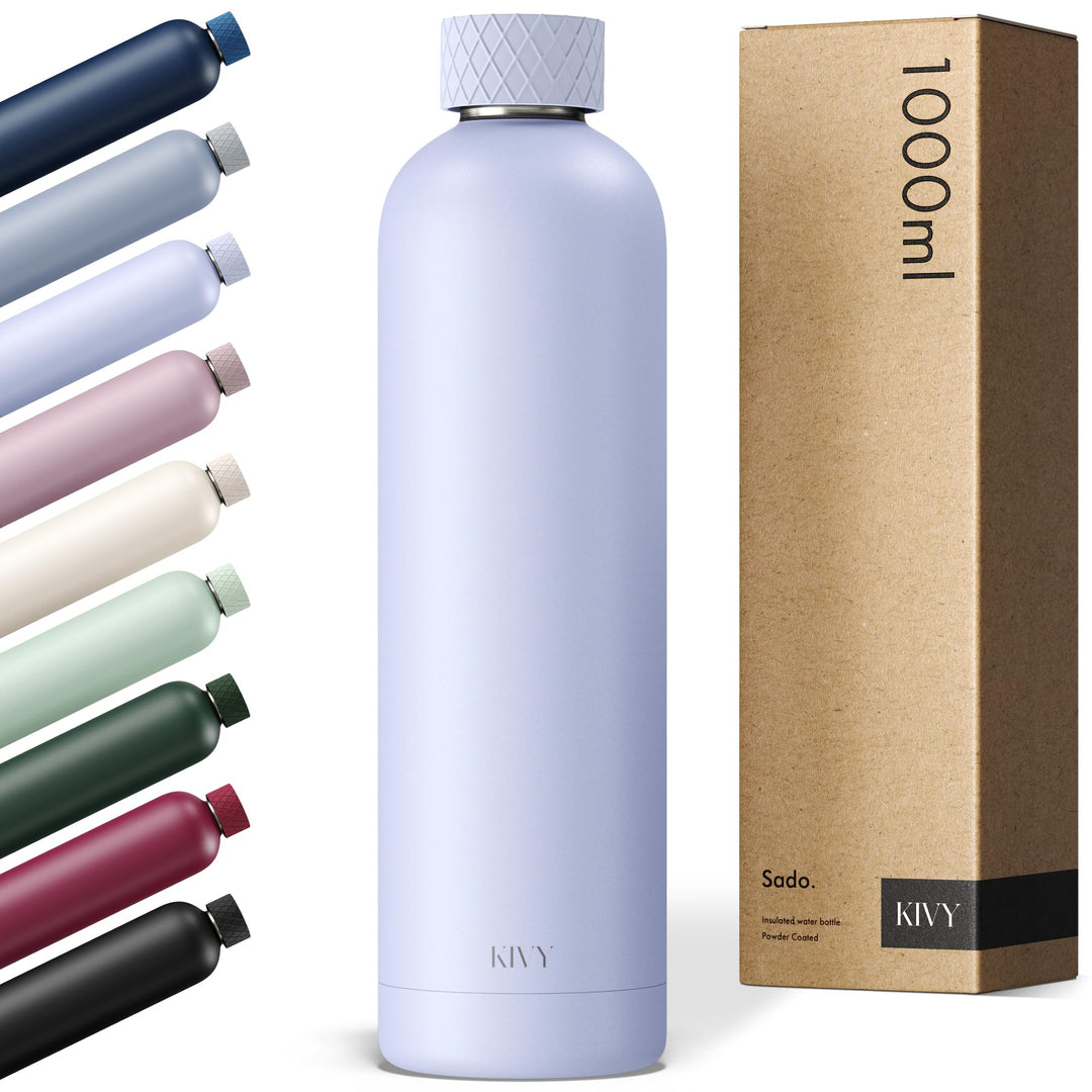 KIVY Edelstahl Trinkflasche 1l - Auslaufsichere Thermosflasche 1l - Trinkflasche Edelstahl Kohlensäu