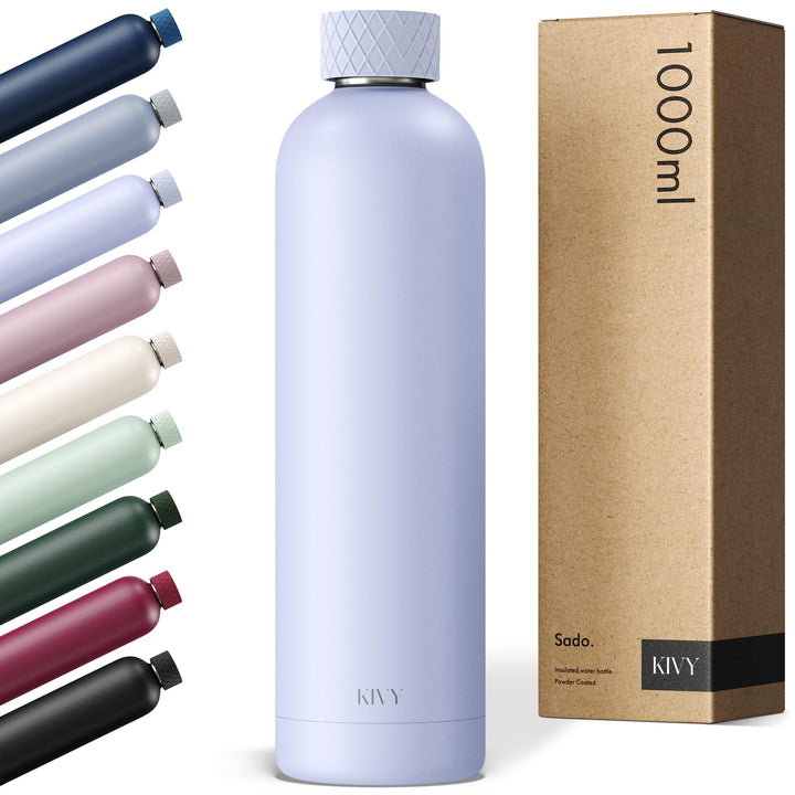 KIVY Edelstahl Trinkflasche 1l - Auslaufsichere Thermosflasche 1l - Trinkflasche Edelstahl Kohlensäu
