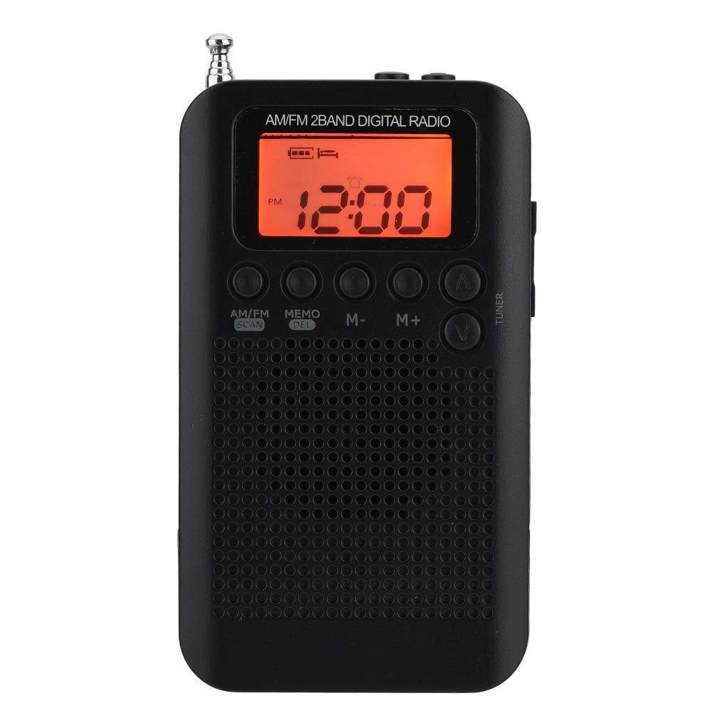 Tragbares Digitales AM FM Radio 2 Band Stereo Taschenradio mit ICD-Bildschirm, Kopfhörer