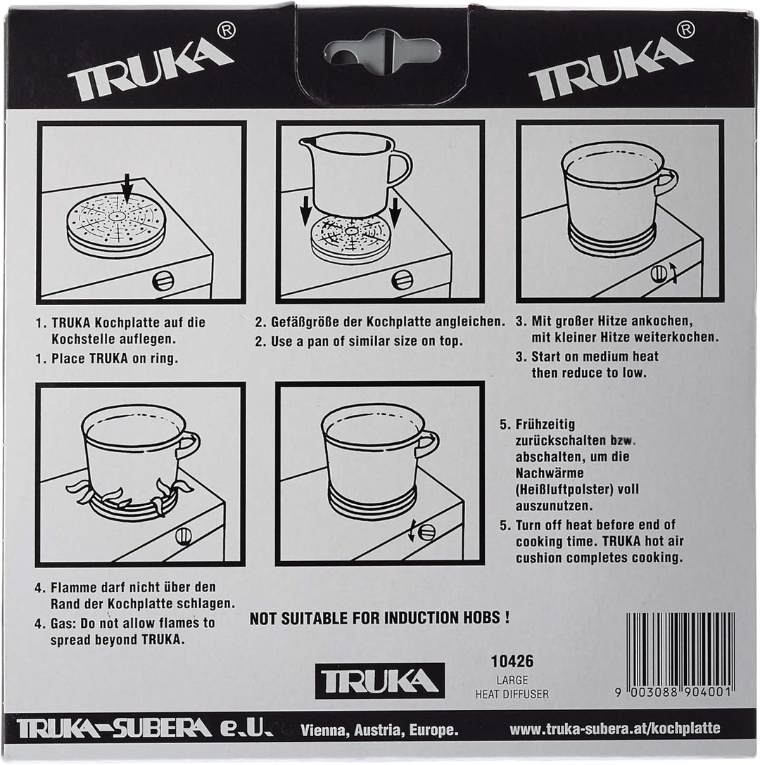 Truka 19 cm grosser Doppelschicht-Zinn-Wärmeverteiler, silberfarben