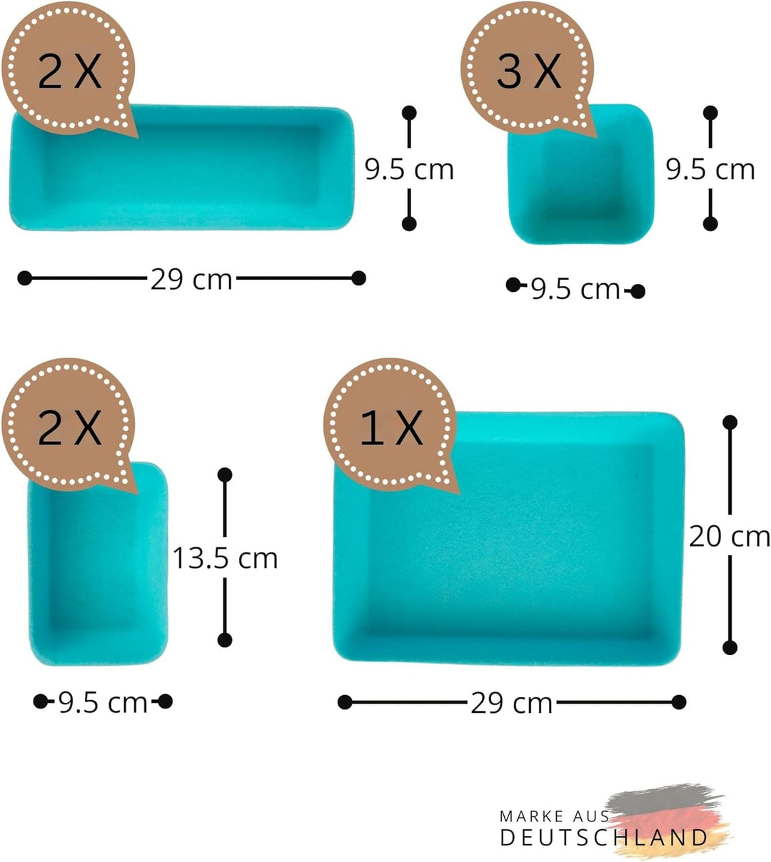 Filz Schubladen Organizer 8er Set, Aufbewahrungs- &amp; Sortierboxen, Filzboxen Ordnungssystem Büro, Bad