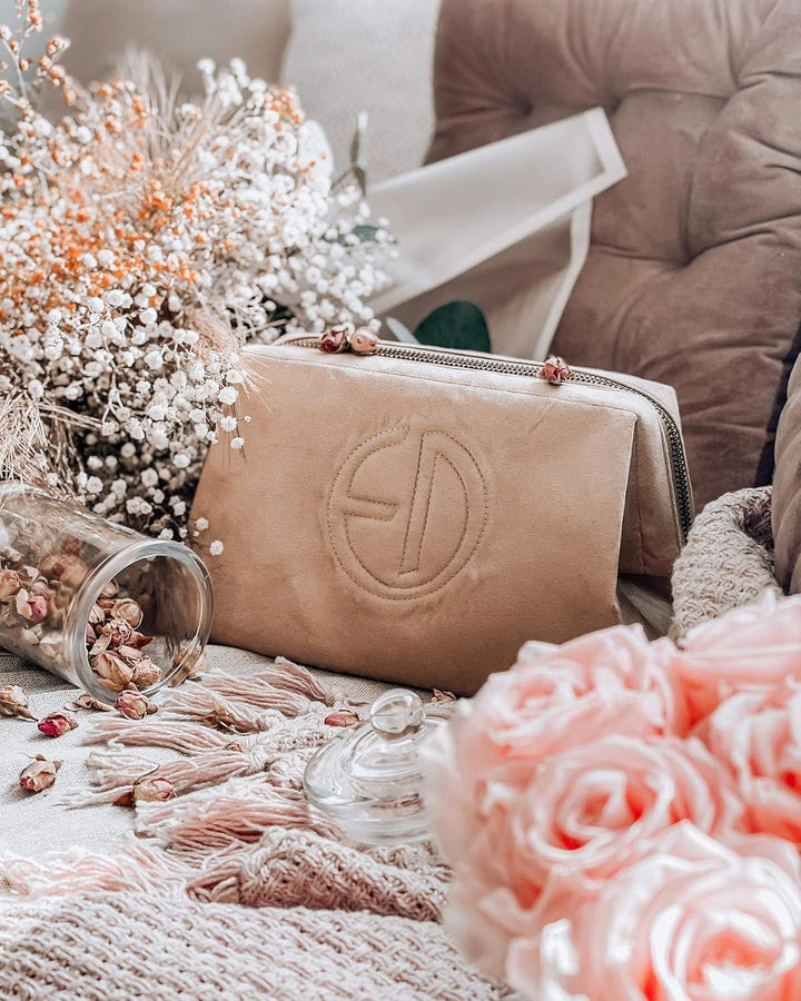 Elodie Details Kulturbeutel/Kosmetiktasche Zip&Go aus Baumwolle mit Breite Öffnung - Stabile Form -