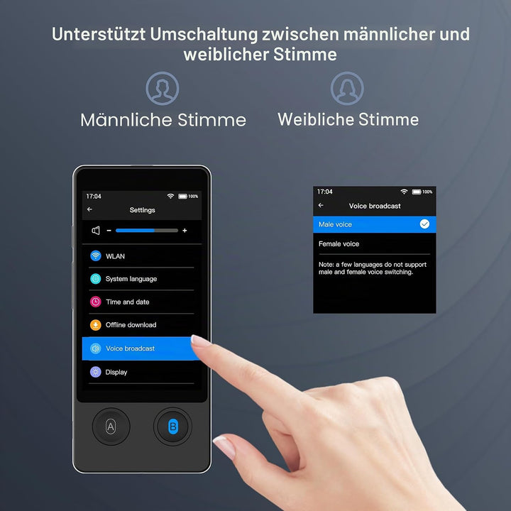 ANFIER Sprachübersetzer-Gerät, kein WLAN erforderlich, 2024 Sprachübersetzung, aktualisierter Offlin
