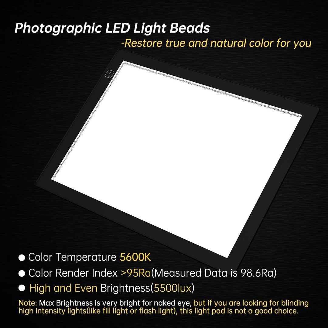 Diascanner Ultradünner Dimmbar LED Leuchtplatte - 5600K - 30 x 21 Zentimeter - Hintergrundbeleuchtun