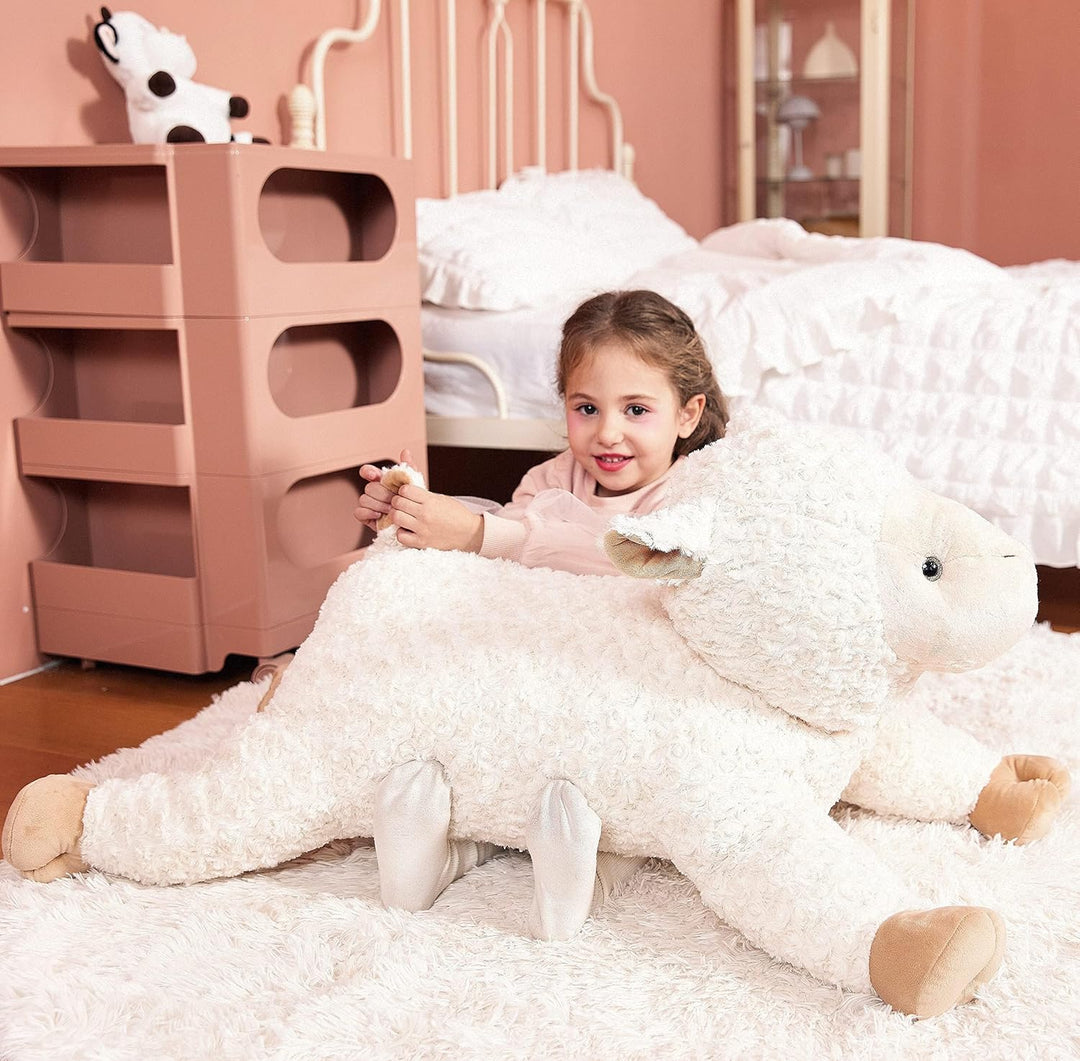 IKASA Gross Schaf Kuscheltier Riesen Stofftier,Gross Plüschtier Riesige Plüsch Spielzeug 78cm Flausc