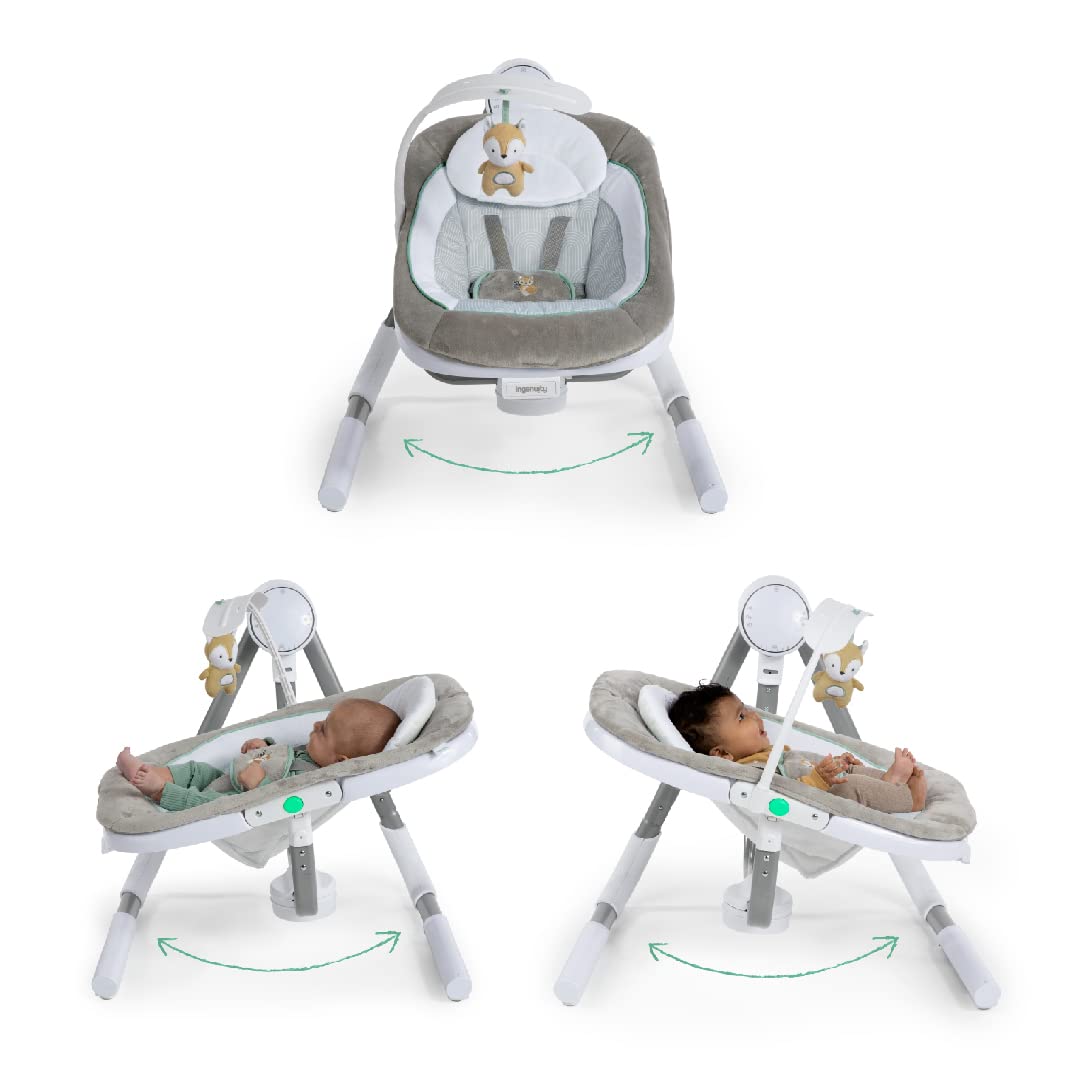 Ingenuity, AnyWay Sway Ray, tragbare Babyschaukel & Babywippe mit Vibrationen, Spielgoben, 16 Melodi