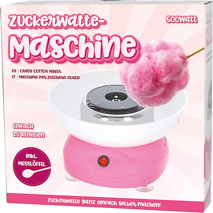 Zuckerwatte Maschine | rosa weiss 27x16cm Kunststoff | Cotton Candy Jahrmarkt | Zuckerwattengerät Kü