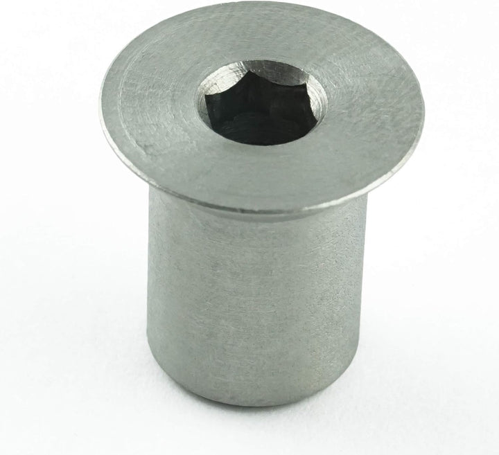 M8 x 16 mm Hülsenmuttern mit Senkkopf und Innensechskant (30 Stück) - Edelstahl A1 1.4305 - rostfrei