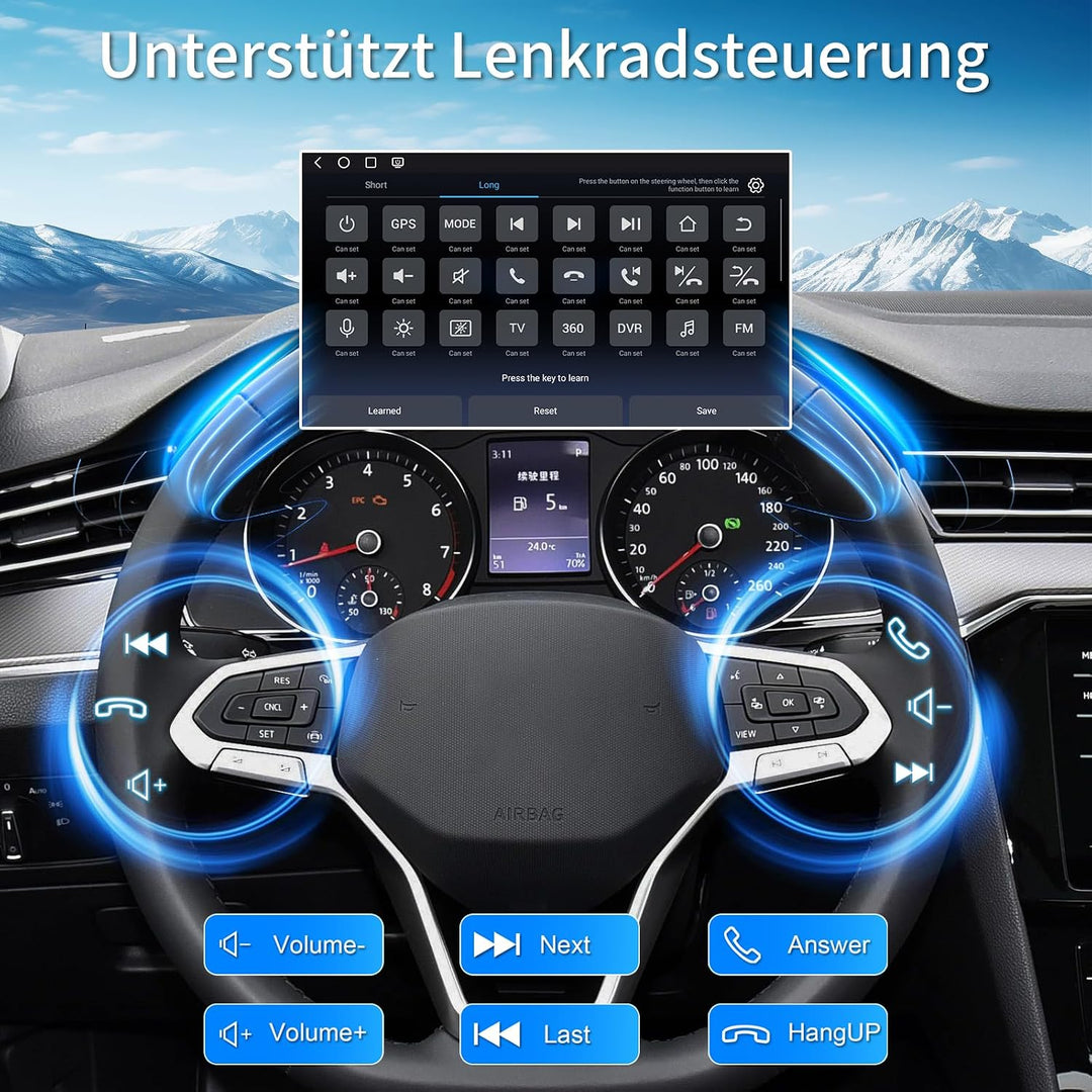 8 Zoll Android 15 8+128G Autoradio mit Qualcomm Chip Bildschirm für Golf 5 Golf 6 VW T5 VW Polo 6R G