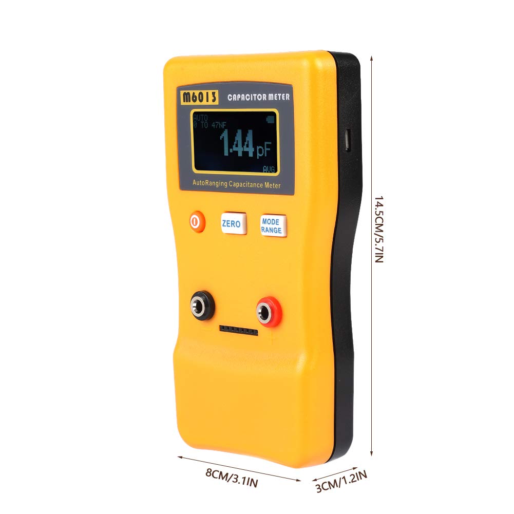 BuyWeek Kondensatormessgerät, Hochpräzises Digitales Kapazitätsmessgerät LCD Kondensator Tester für