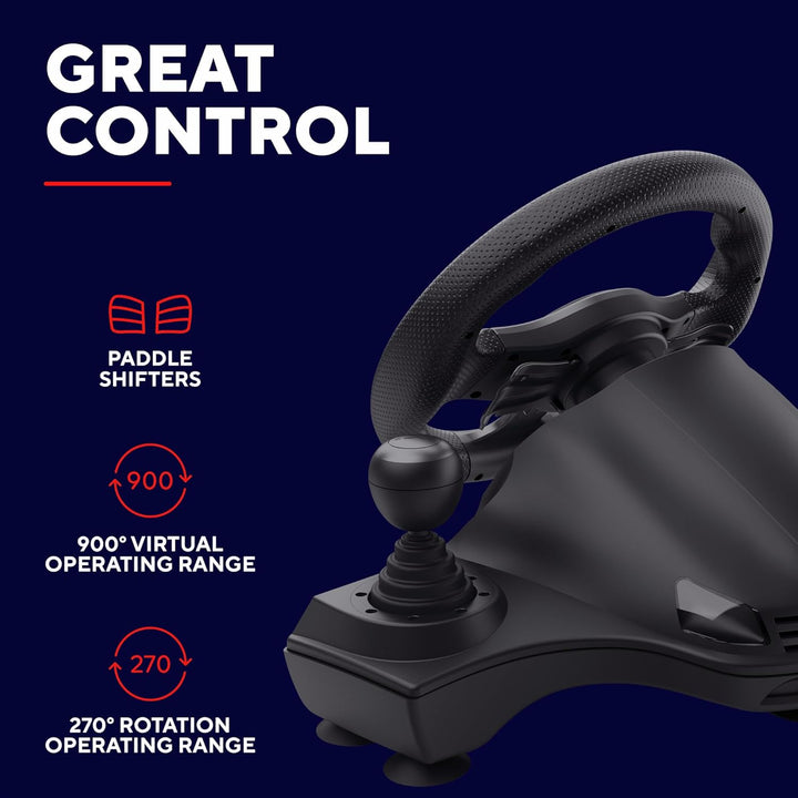 Trust GXT 289 Movi Gaming Lenkrad PC, Xbox Series X/S, PS4, Nintendo Switch, Racing Wheel mit Pedale