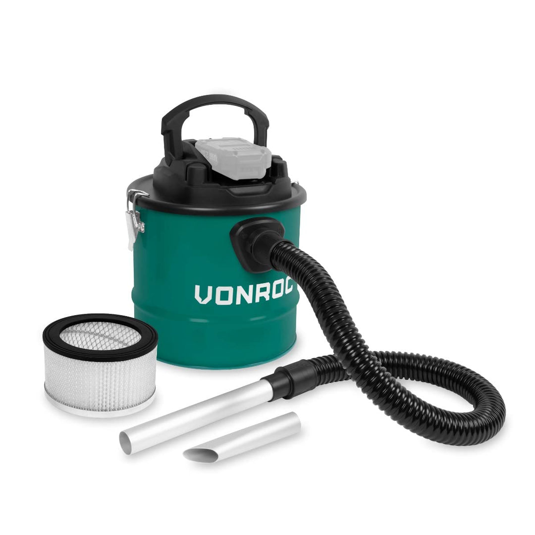 VONROC Akku-Aschesauger VPower 20V - 12L Tank - HEPA Filter - exkl. Akku und Schnellladegerät Ohne A