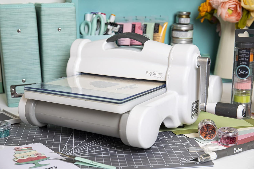 Sizzix Big Shot Plus A4 Manuelle Stanz- und Prägemaschine 660020, 21 cm Öffnung, 40.5 x 24 x 47.5 cm