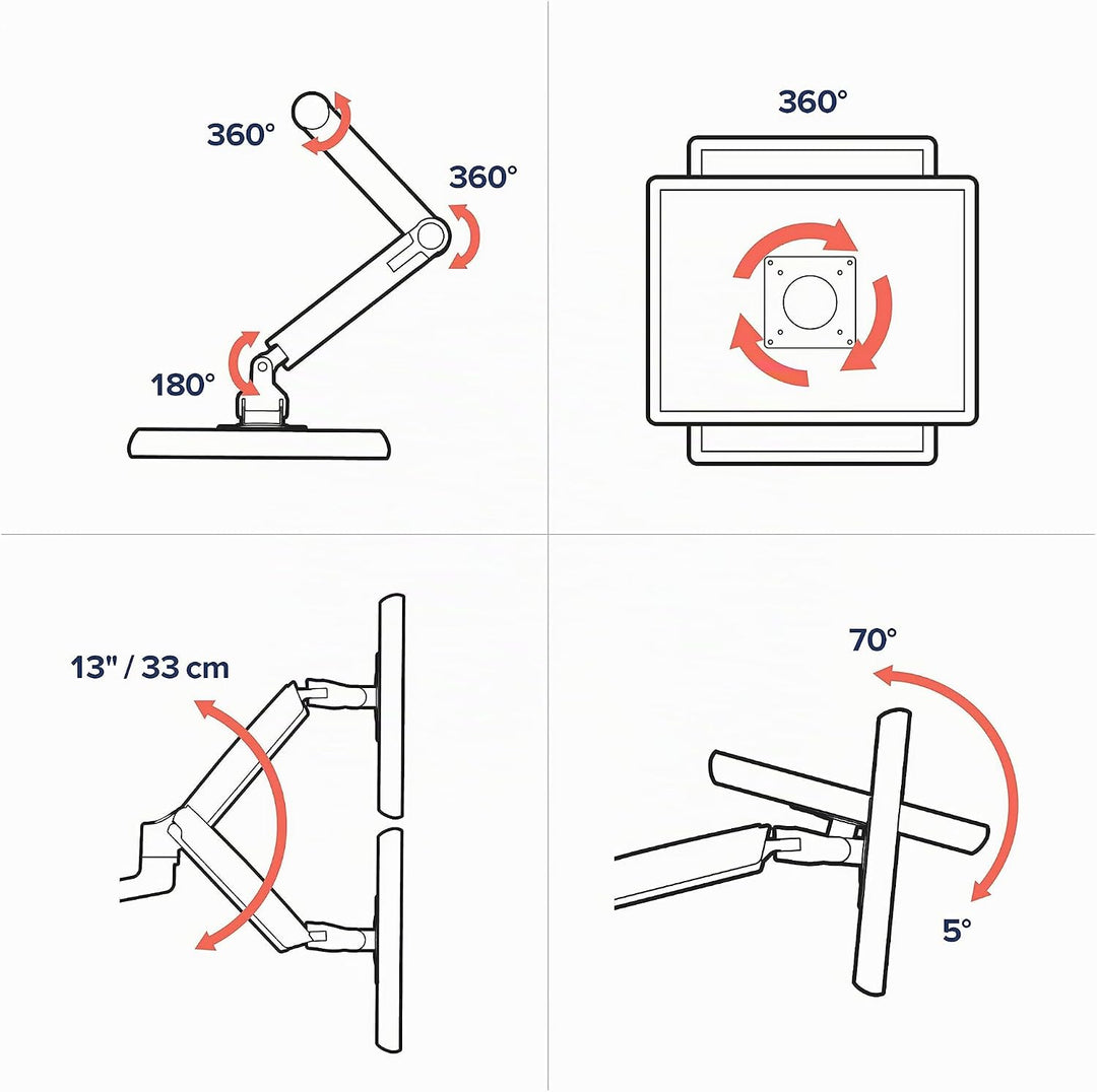 ERGOTRON 45-509-216 LX Dual Stacking Arm, Tall Pole 2 Monitore LX Stacking Arm Weiss