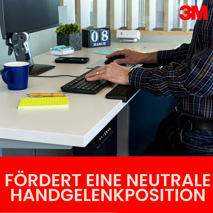 3M Gel-Handballenauflage für Stehpulte, verschiedene Arbeitspositionen, Schwarz (WR200B) 30 in. W x